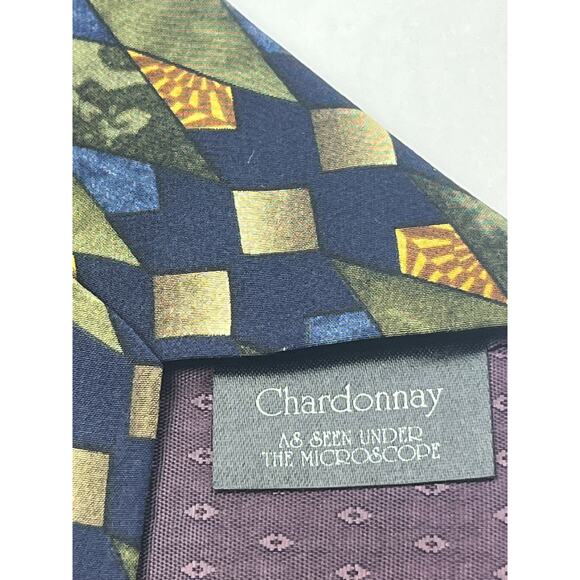 Cocktail Collections by Stonehedge Silk Necktie Chardonnay Geometric Multi-Color - Picture 6 of 9